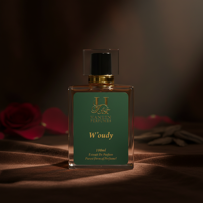 W'oudy by Haneen ~ Wrapped in oud, kissed by rose.
