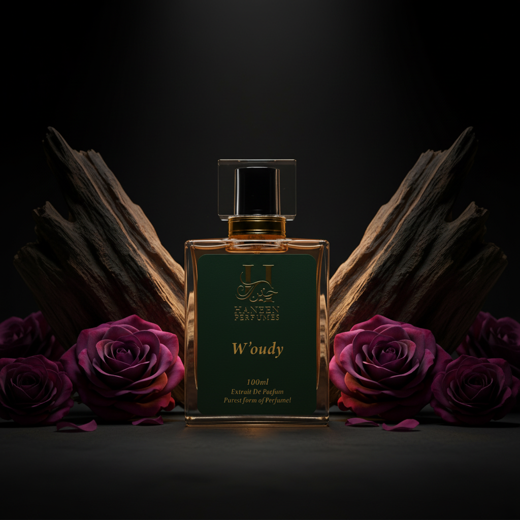 W'oudy by Haneen ~ Wrapped in oud, kissed by rose.